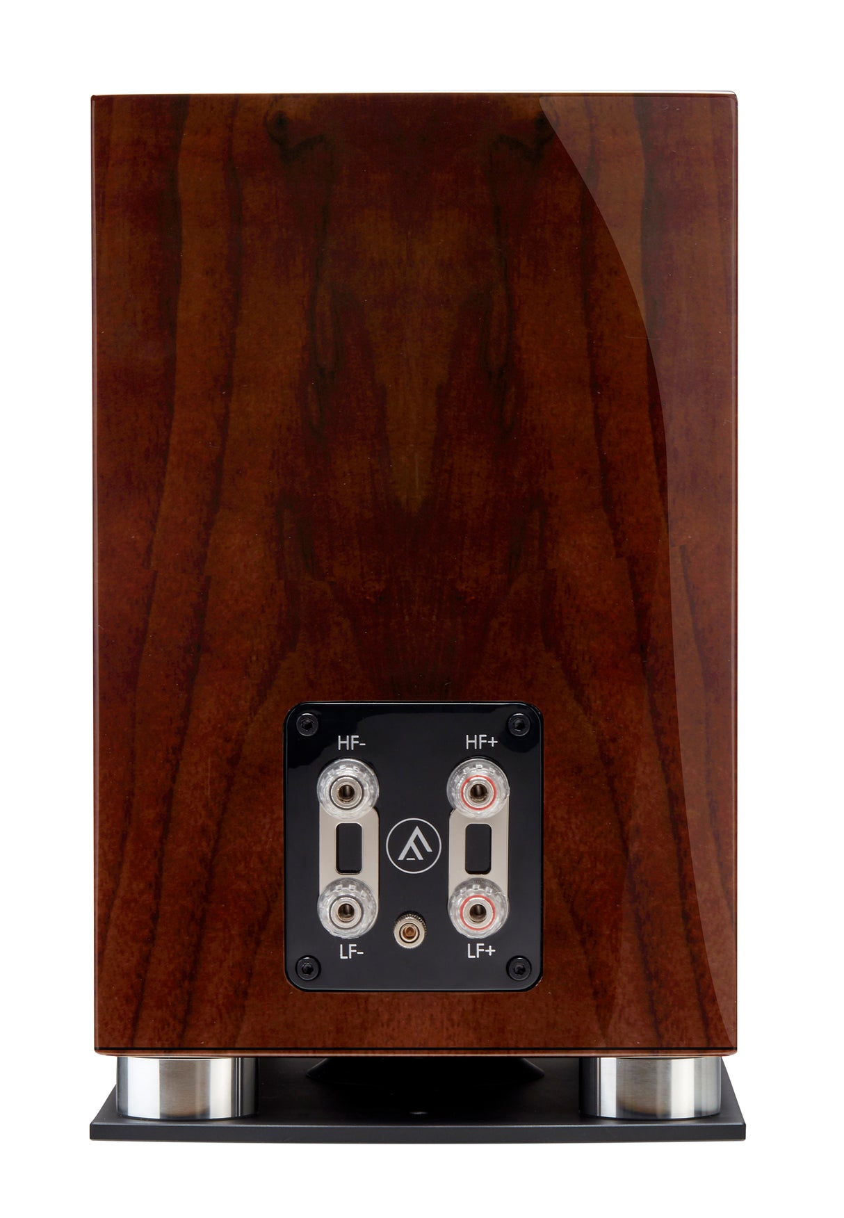 Rear view of Fyne Audio F500SP in Piano Gloss Walnut