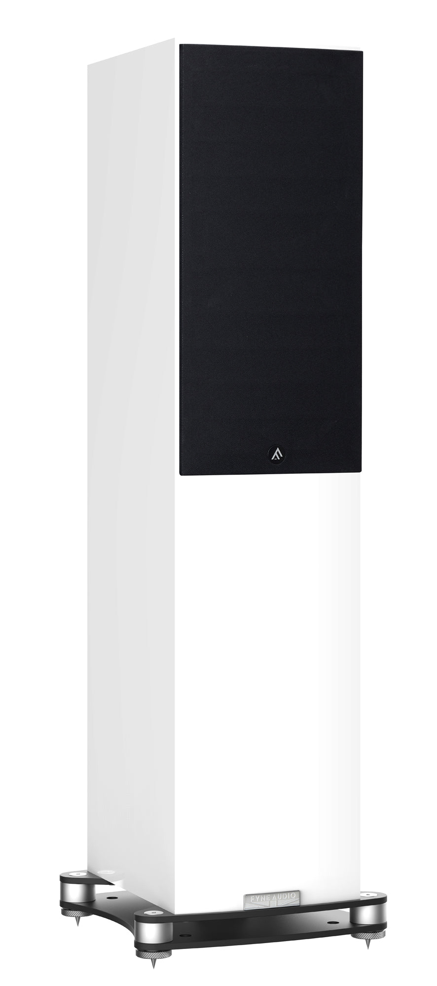 Fyne Audio F502SP in Piano Gloss White with grille on