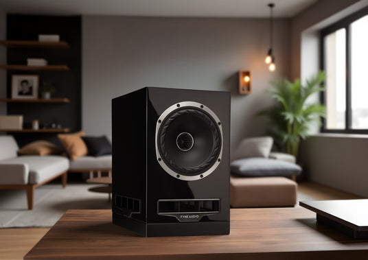Fyne Audio F500S speakers in a listening room