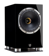 Fyne Audio F500SP in Piano Gloss Black with grille removed