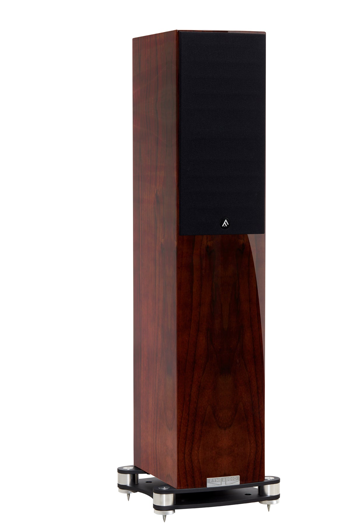 Fyne Audio F501SP in Piano Gloss Walnut with grille on