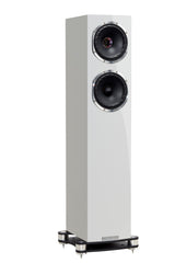 Fyne Audio F501SP in Piano Gloss White with grille removed