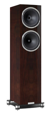 Fyne Audio F502SP in Piano Gloss Walnut with grille removed