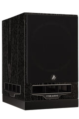 Fyne Audio F500S bookshelf speaker in Black Oak with grille on