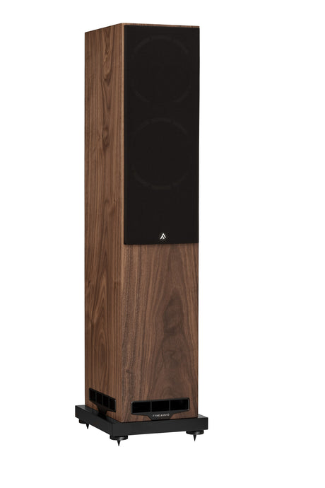 Fyne Audio F501S floorstanding speaker in Natural Walnut with grille on