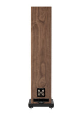 Rear view of Fyne Audio F501S floorstanding speaker in Natural Walnut