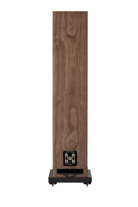 Rear view of Fyne Audio F501S floorstanding speaker in Natural Walnut
