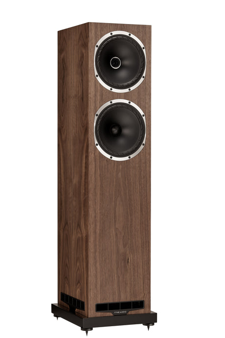 Fyne Audio F502S floorstanding speaker in Natural Walnut with grille removed