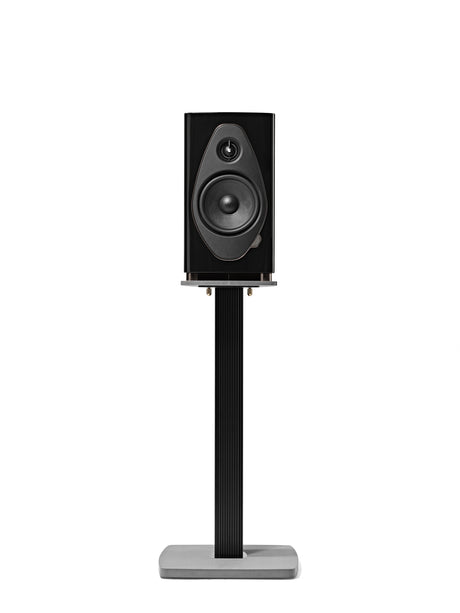 Sonus faber Sonetto II G2 in Black on optional Sonetto G2 stand, front view