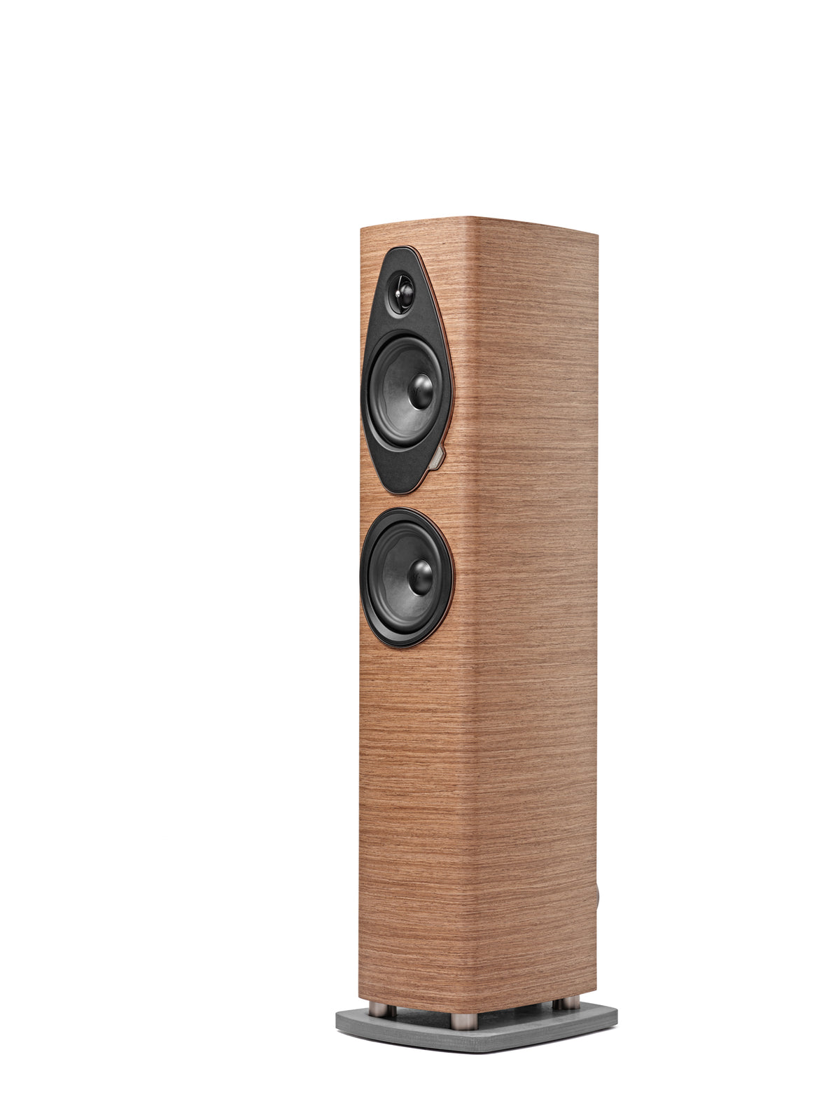 Sonus faber Sonetto III G2 Walnut three-quarter view