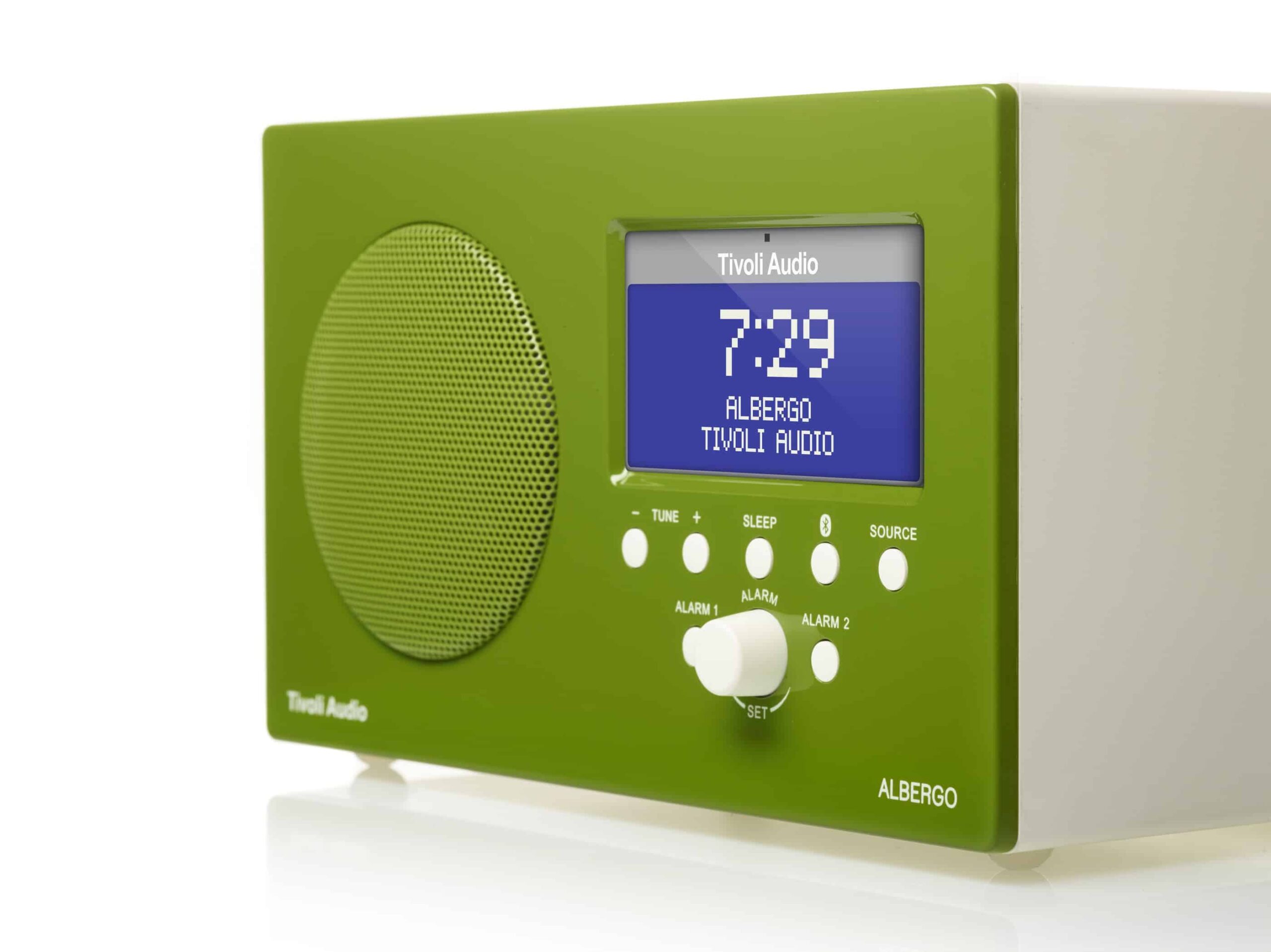 Tivoli Audio Albergo AM/FM Dual Alarm Clock Radio with Bluetooth Gloss Green